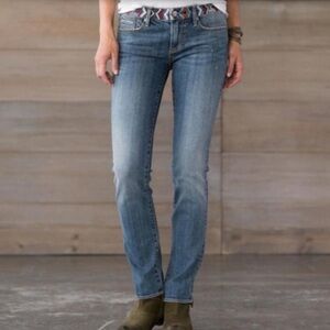 Driftwood Audrey Silverado Jeans Embroidered Waist Band Boho 32